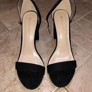 New Black Chunky Heels